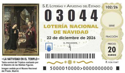 Décimo de lotería 03044