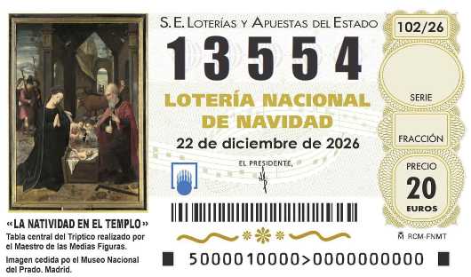 Décimo de lotería 13554
