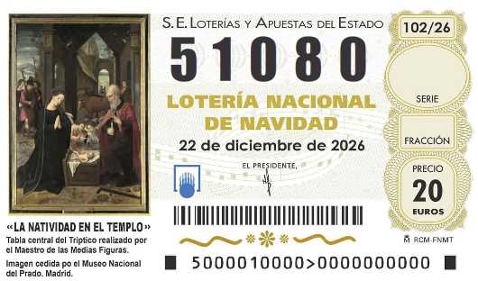 Décimo de lotería 51080