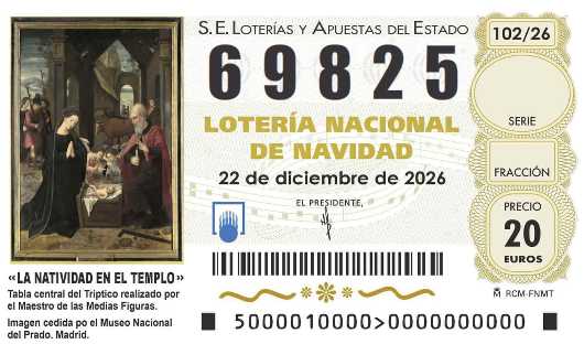 Décimo de lotería 69825