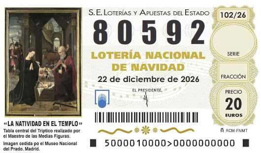 Décimo de lotería 80592